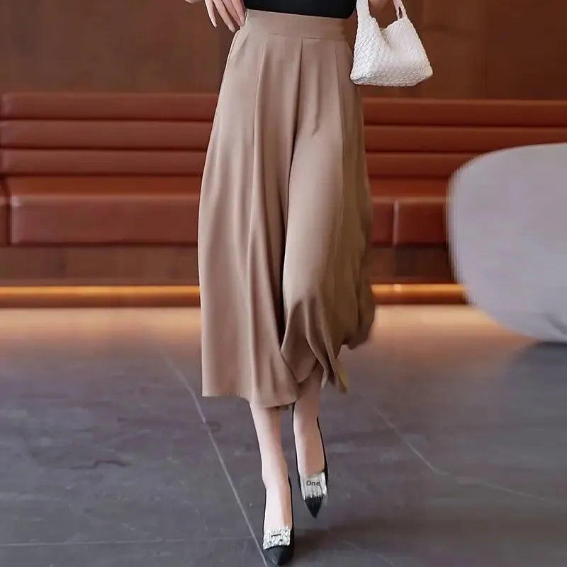 Pantalon Femme Large Soie Glacée Taille Haute | MDN Store