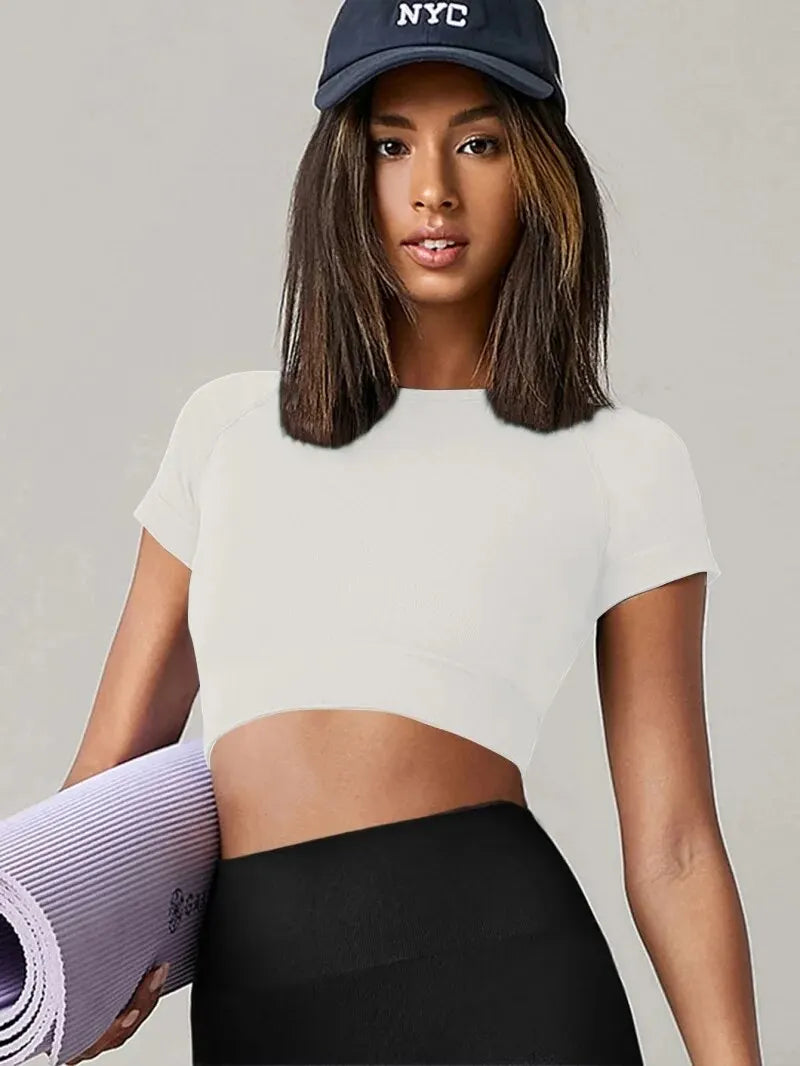 T-Chemise Sport Femme Sans Couture Yoga | MDN Store