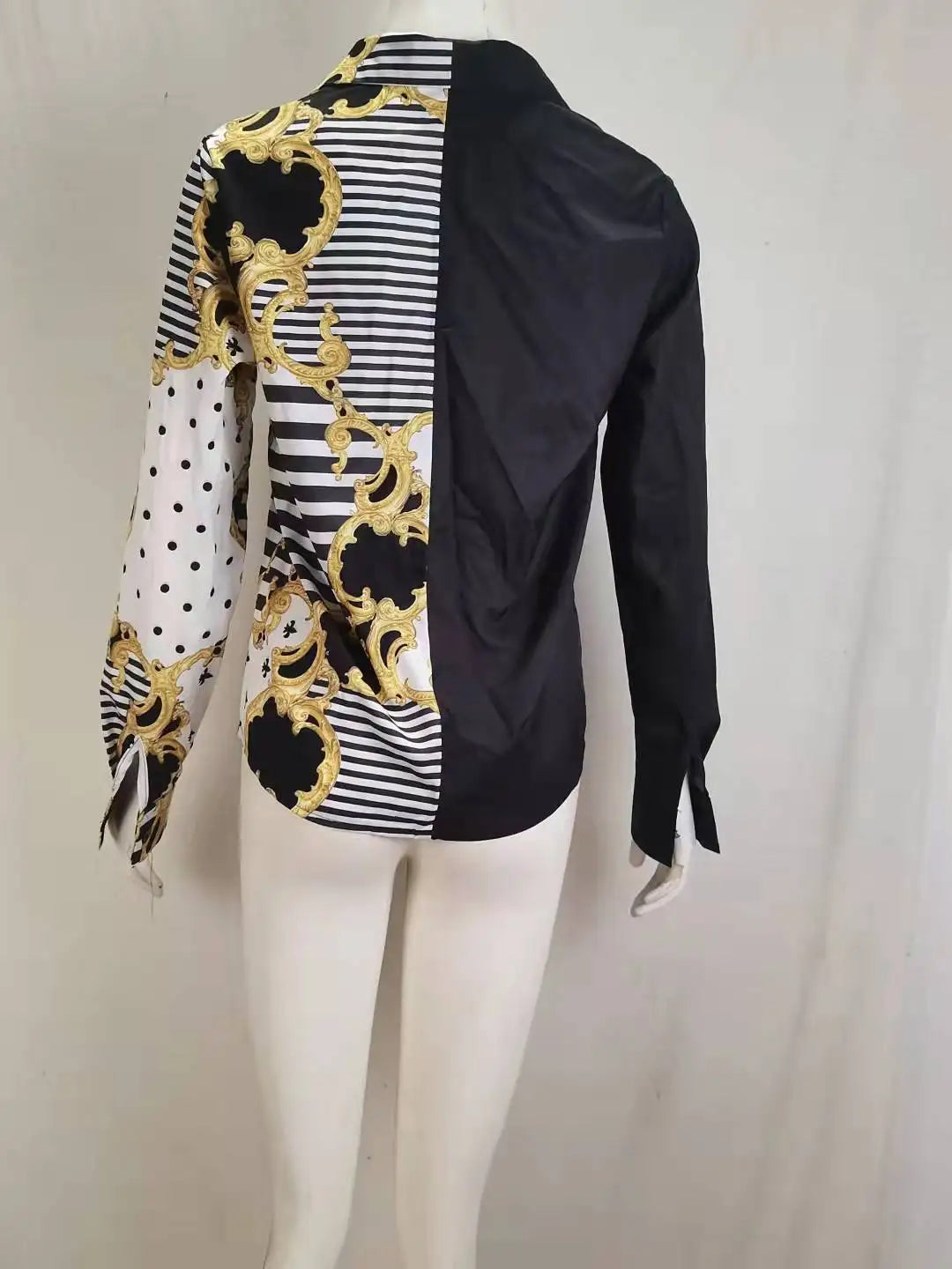 Chemise Imprimé Léopard Rayures Femme Col Revers | MDN