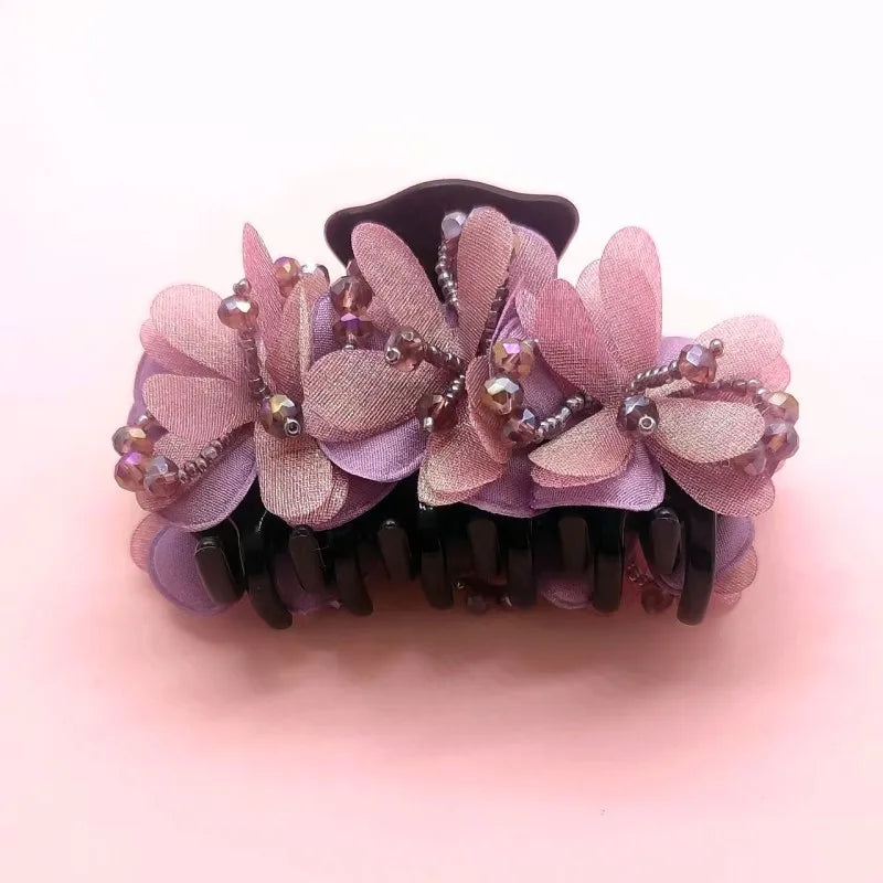 Pince à Cheveux Crabe Fleurie - Accessoire Cheveux Élégant et Pratique | MDN Store