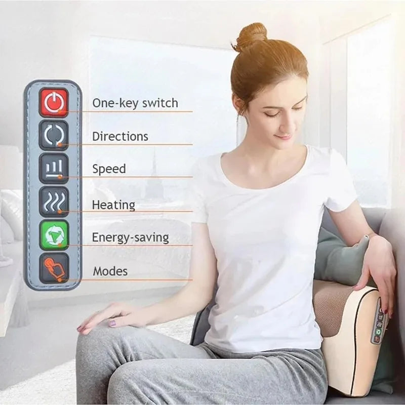 Oreiller Masseur Électrique Infrarouge - Dos, Cou & Épaules | MDN Store 25