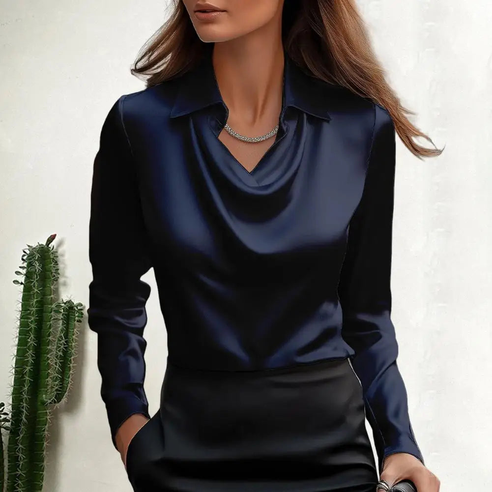 Chemise Femme Satin Col Revers Élégante | MDN Store