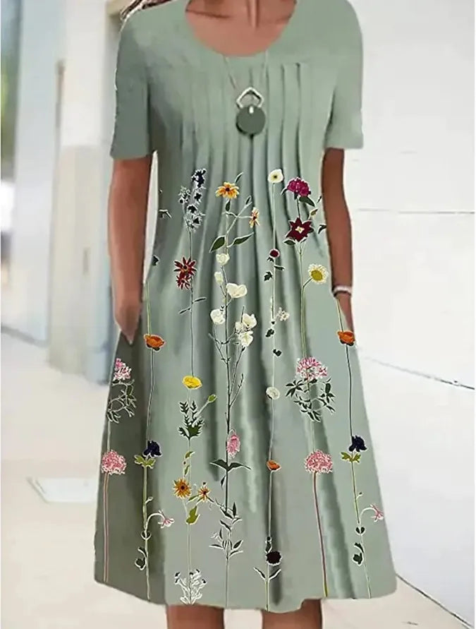 Robe Longue Femme Bohème Fleurie Volants Poches Été | MDN Store