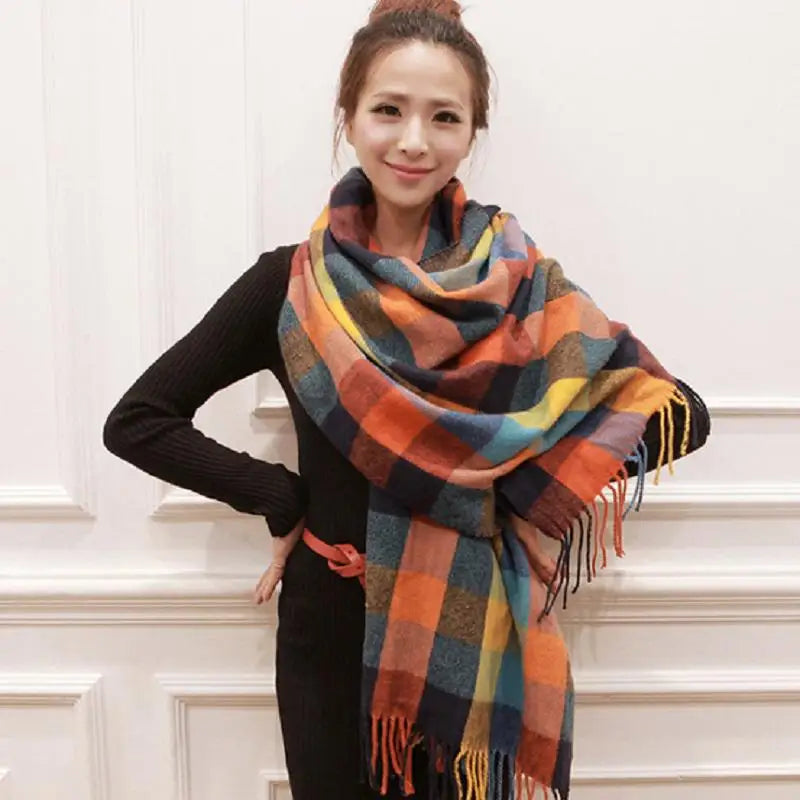 Écharpe femme à carreaux en polyester | MDN Store 25