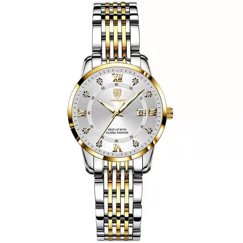 Montre Quartz Femme Acier Inoxydable Lumineuse Date Etanche Fashion | MDN Store 25