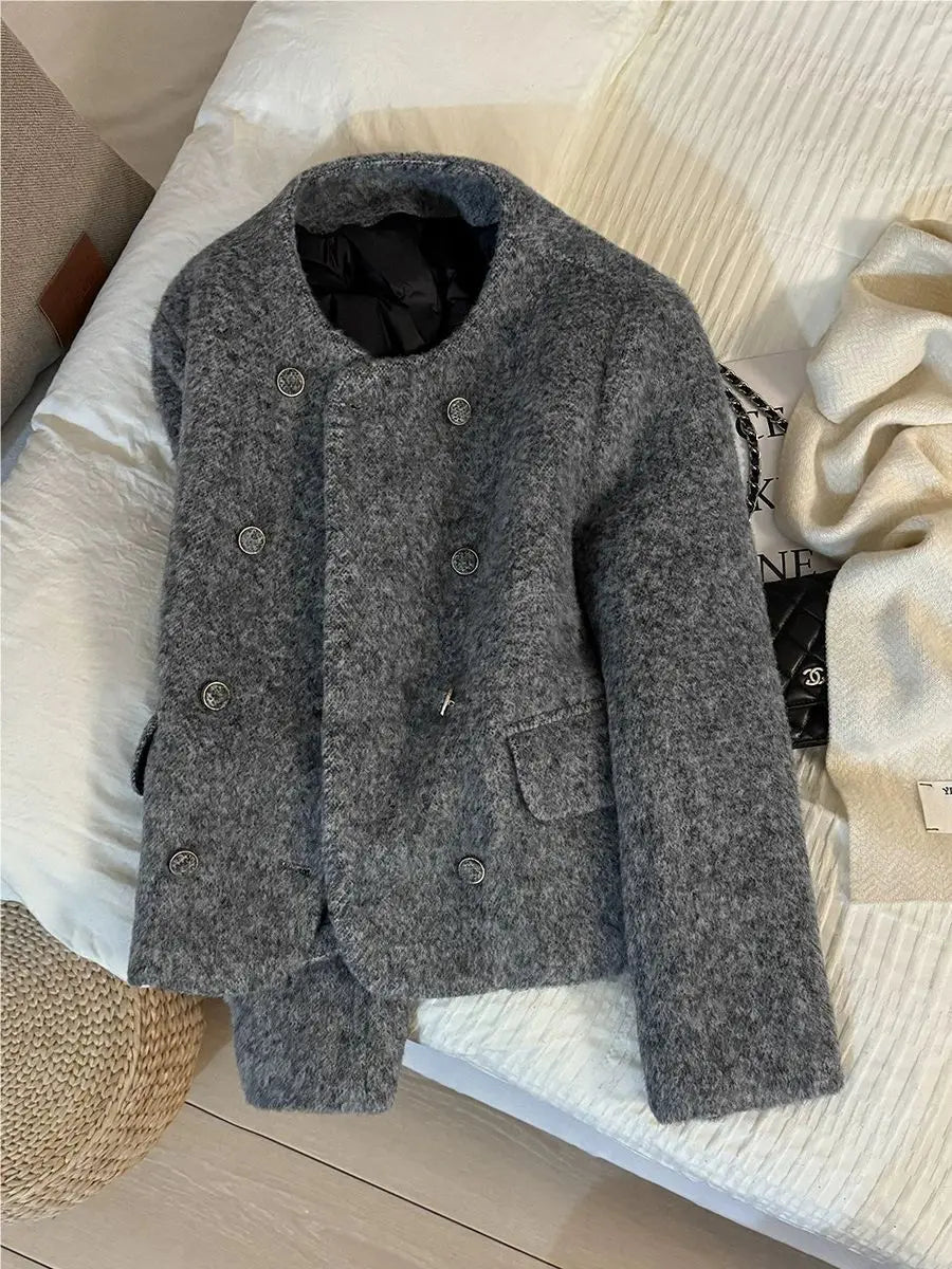 Manteau Double Boutonnage Motif Géométrique | MDN Store