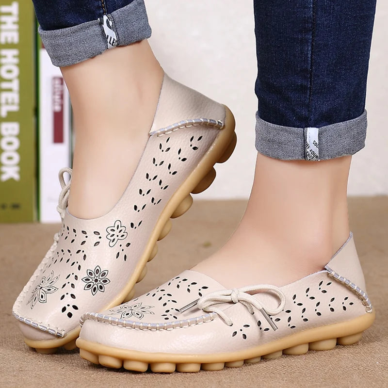 Mocassins Cuir Souple Respirants Femme | MDN Store