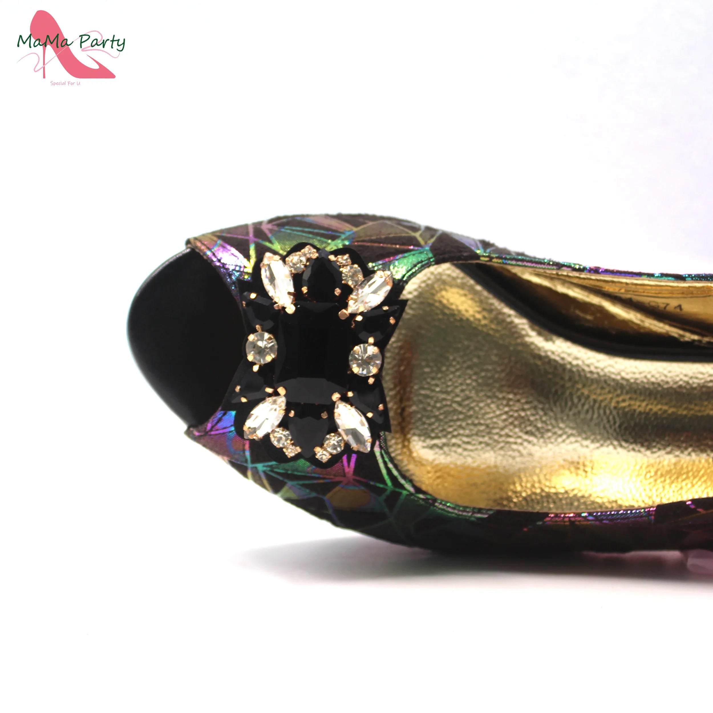 Escarpins Talon Carré Bout Ouvert Femme Soirée Mariage Élégant | MDN Store 25
