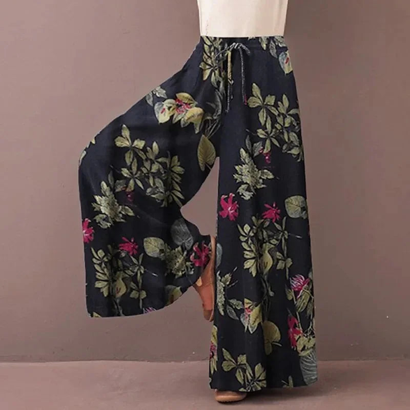 Pantalon Grande Femme Imprimé Floral Jaune | MDN Store