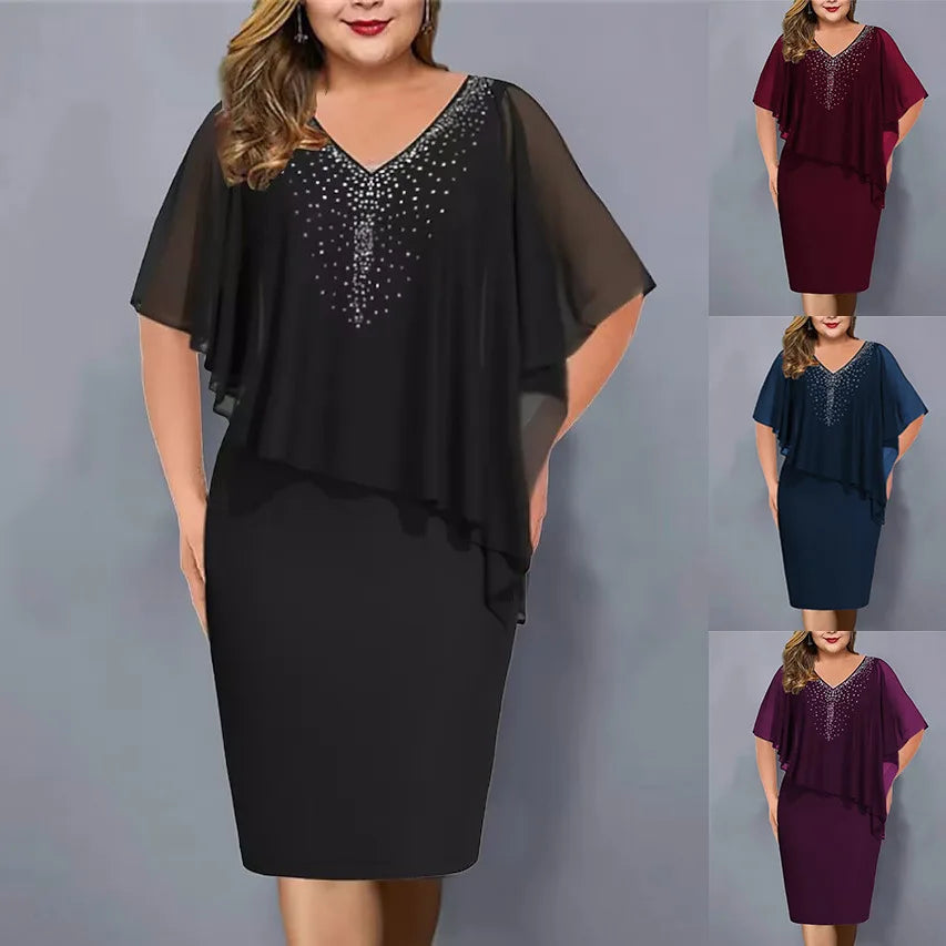 Robe Soiree Femme Strass Moulante Grande Taille Glamour | MDN Store