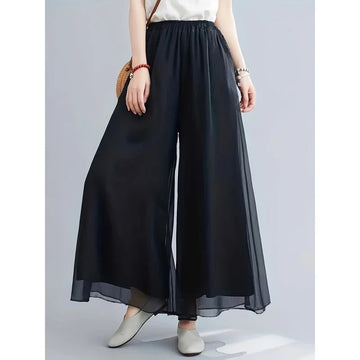 Pantalon à jambes larges en mousseline fine pour f - MDN Store 25