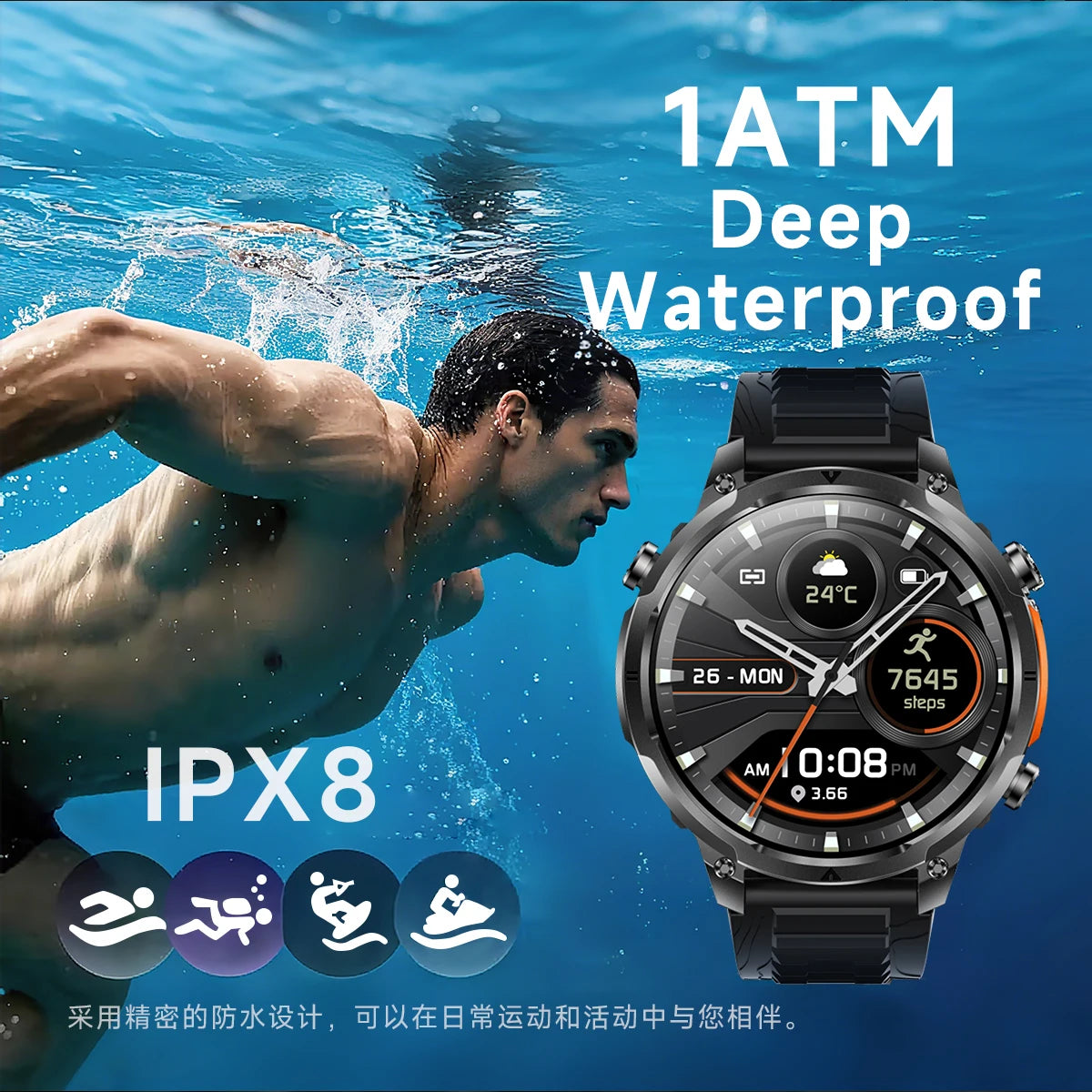Montre GPS Militaire 1.7" 720mAh Lampe LED IP68 | MDN Store