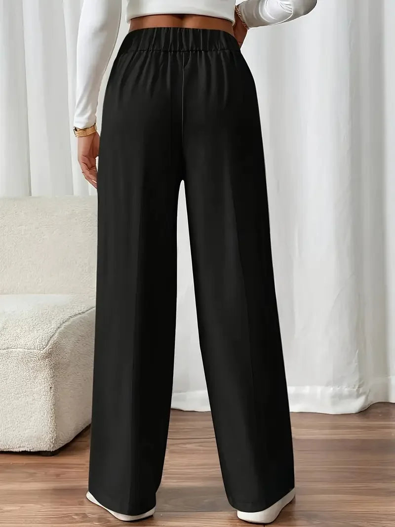 Pantalon Femme Large Taille Haute Fluide - Coupe Longue Minimaliste | MDN