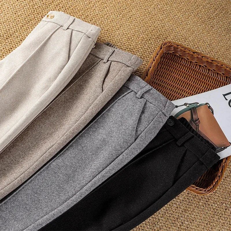 Pantalon Femme Laine Taille Haute Velours Hiver Chaud | MDN Store