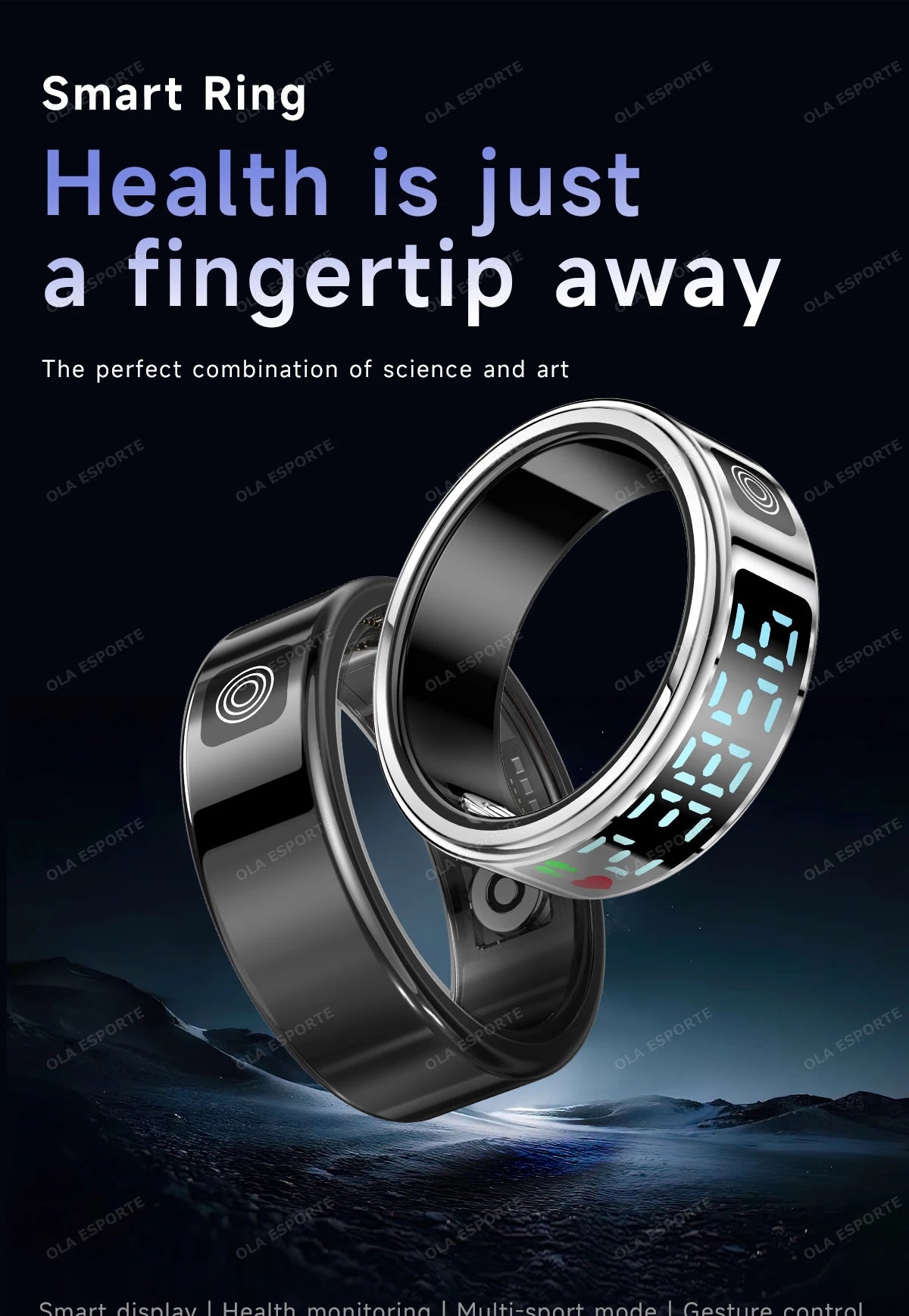 Bague Connectée Écran Tactile Charge Sans Fil Étanche 5ATM | MDN Store