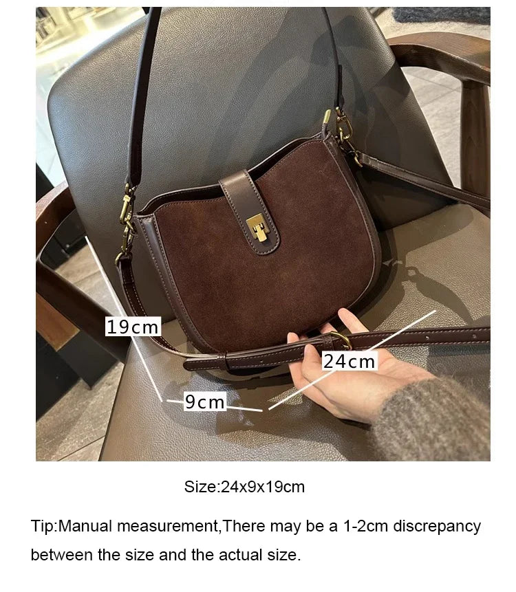 Sac à Main Femme Cuir Véritable Daim Luxe Grande Capacité - MDN