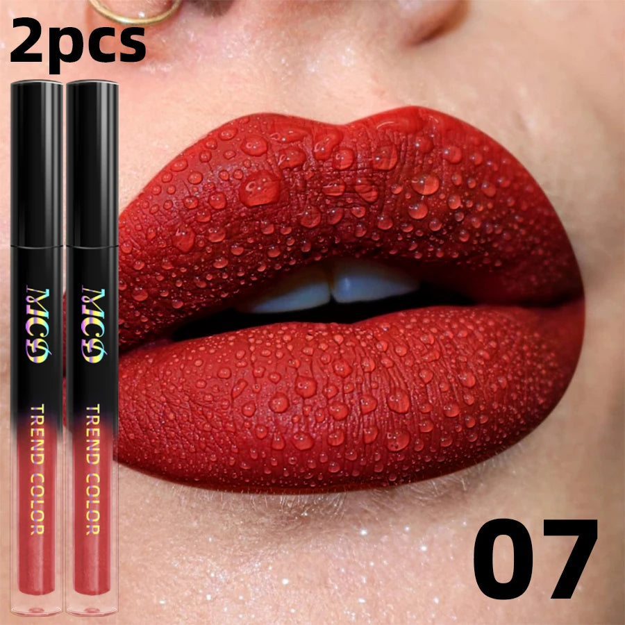 Gloss Lèvres Mat Velours 19 Couleurs Imperméable Nude Noir Rouge | MDN Store