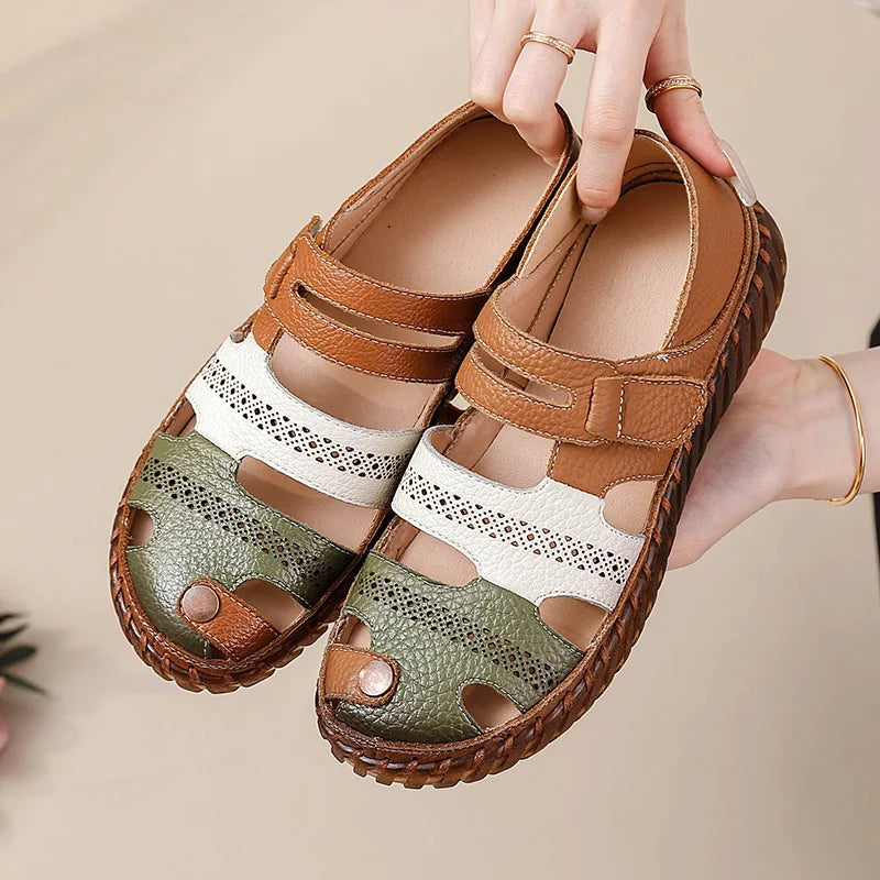 Sandales Cuir Plates Bout Fermé Lorilury | MDN Store