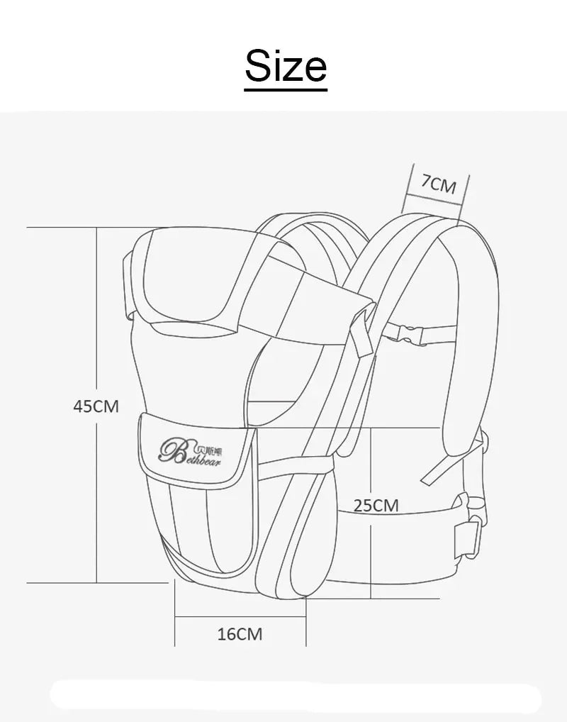 Porte-Bébé Ergonomique 4-en-1 Ajustable Nouveau-né Bambin | MDN