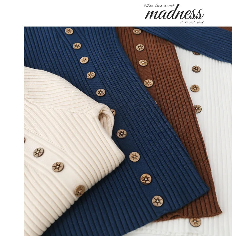 Pull Col Polo Femme Boutons Coupe Ajustée Maille Epaisse 7 Coloris | MDN Store