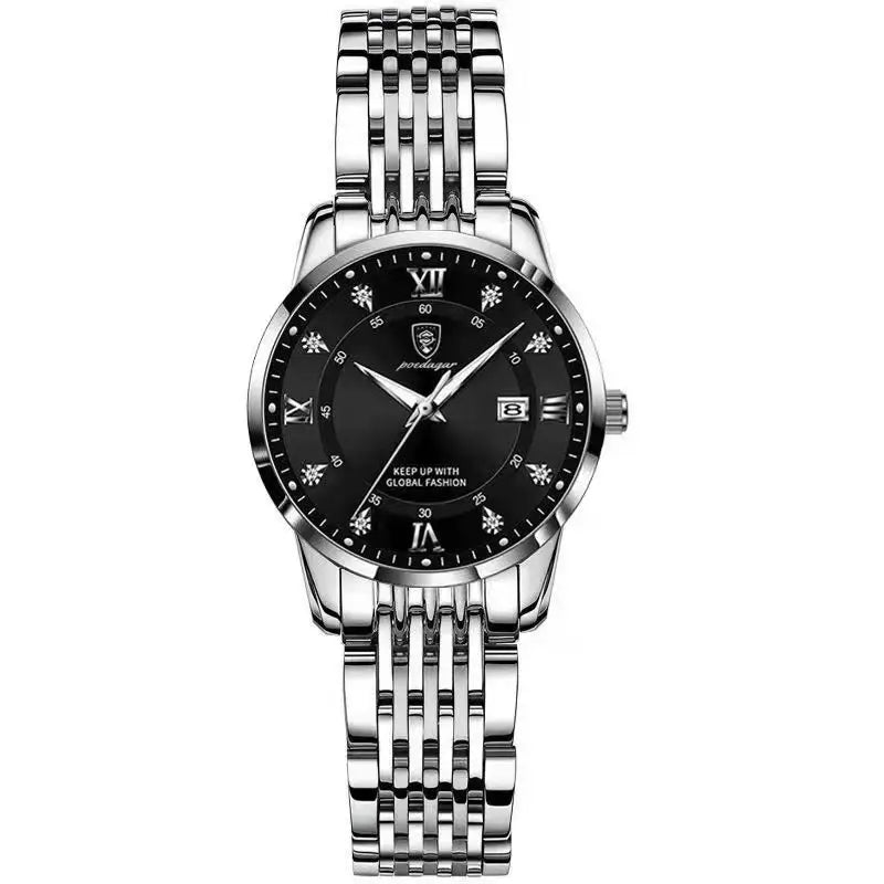 Montre Quartz Femme Acier Inoxydable Lumineuse Date Etanche Fashion | MDN Store 25