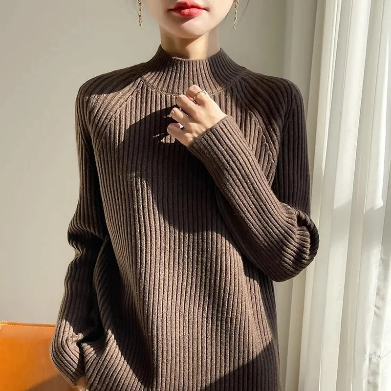 Pull Sans Manches Femme Col Montant Tricot Epais Layering 6 Coloris | MDN Store