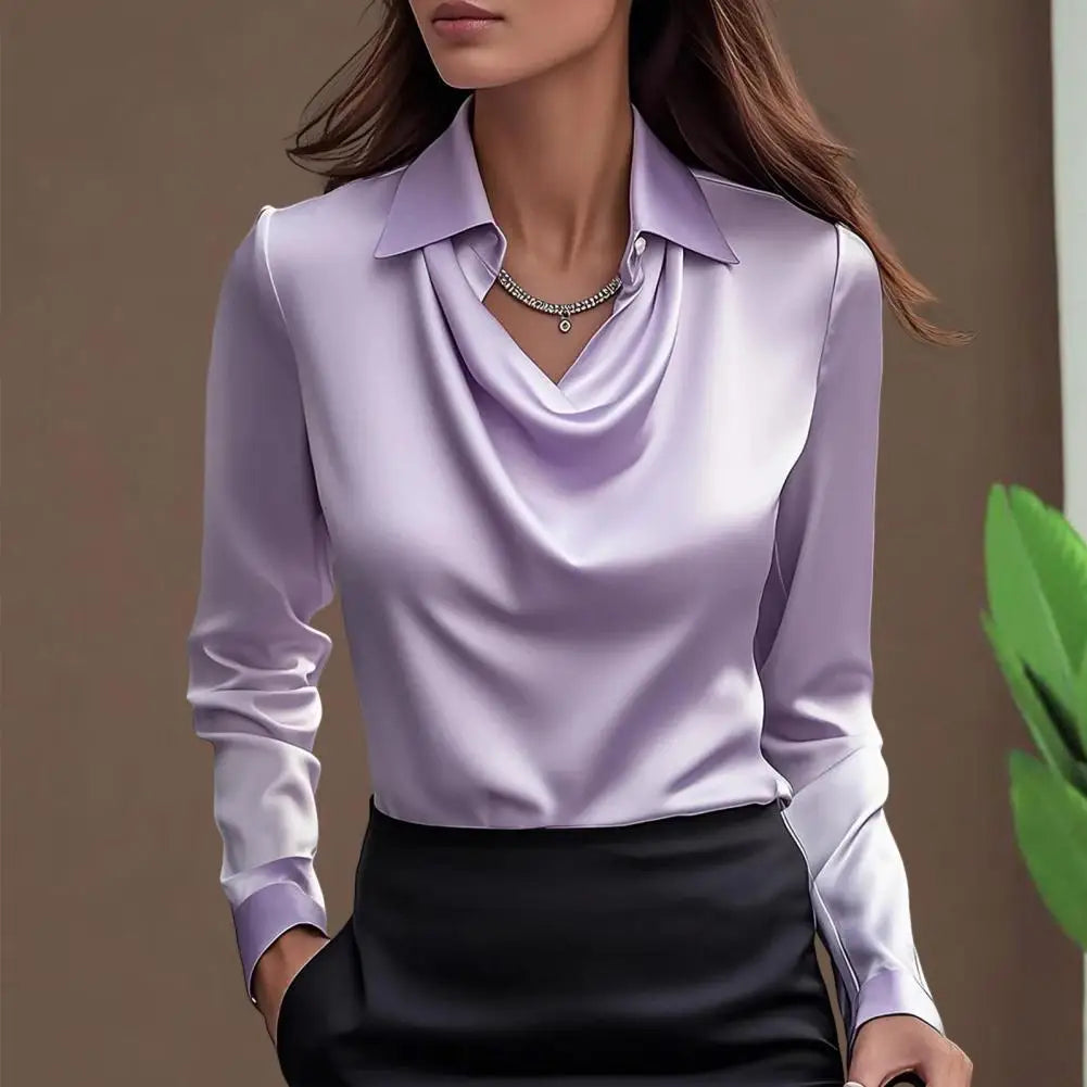 Chemise Femme Satin Col Revers Élégante | MDN Store