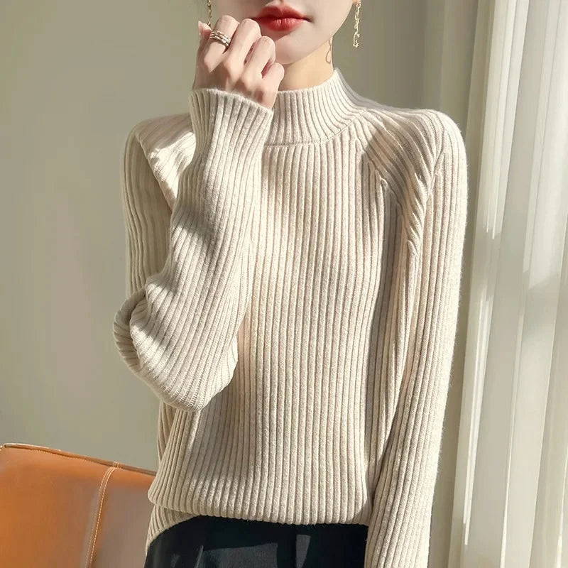 Pull Sans Manches Femme Col Montant Tricot Epais Layering 6 Coloris | MDN Store