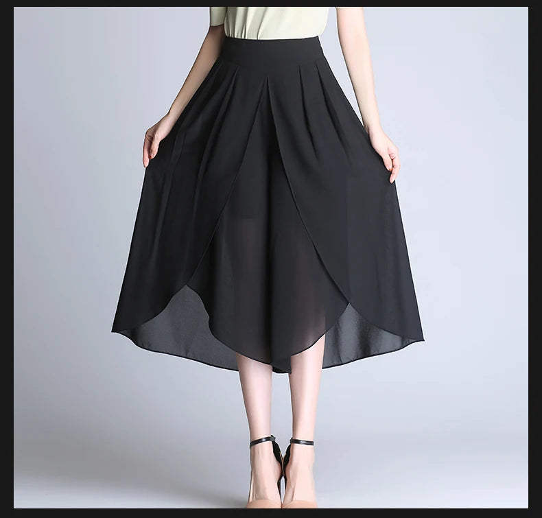 Pantalon Large Mousseline Taille Haute | MDN Store