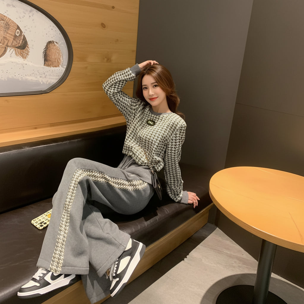 Ensemble Tweed Femme Veste & Pantalon Pattes Éléphant | MDN Store