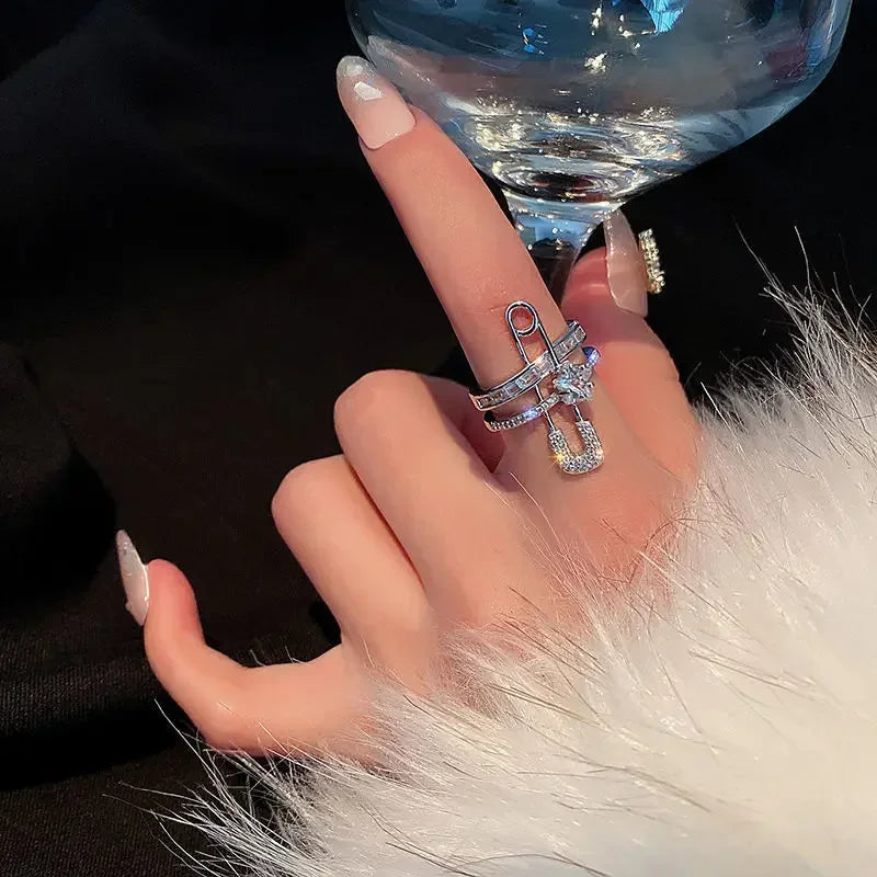 Bague Argent Zircon Ajustable Femme Mariage | MDN