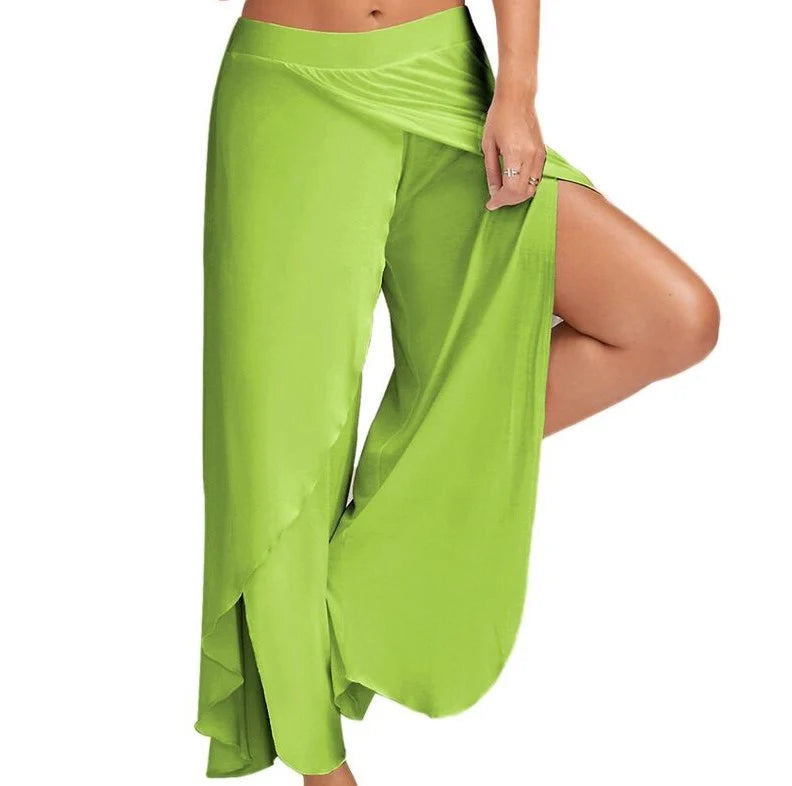 Pantalon Yoga Femme Large Fendu Blanc | MDN Store