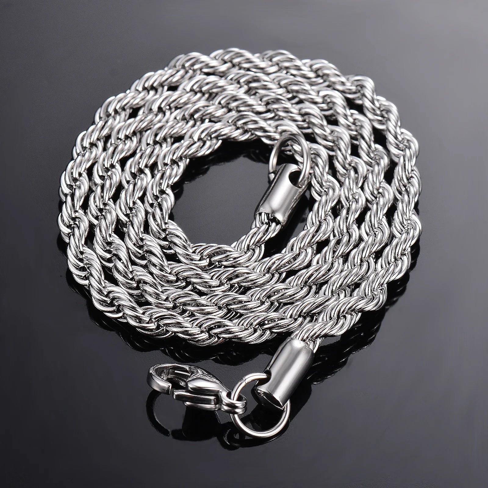 Collier Bracelet Argent 925 Chaine Corde 2mm 3mm 4mm Femme Homme | MDN Store