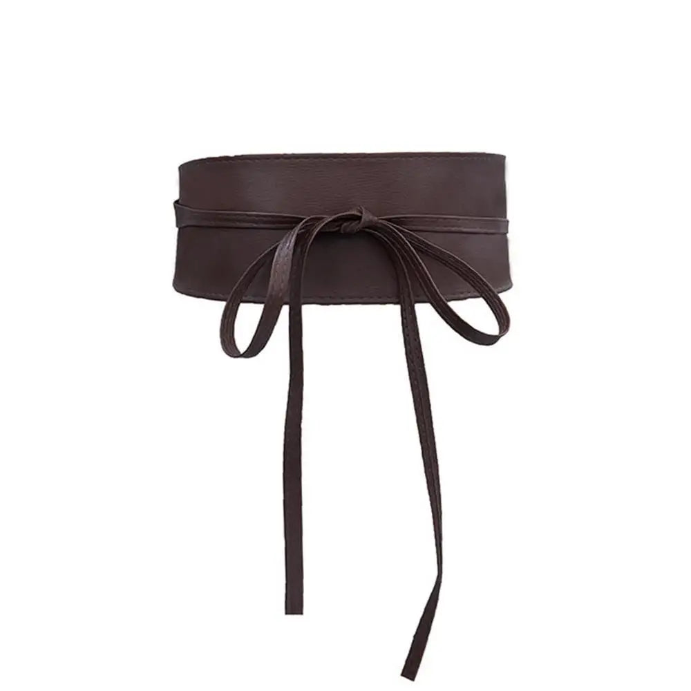 New Women Bow Lace Belt Corset Wide Belts Black White Female Self Tie Obi Cinch Waistband Wedding Dress Waist Band