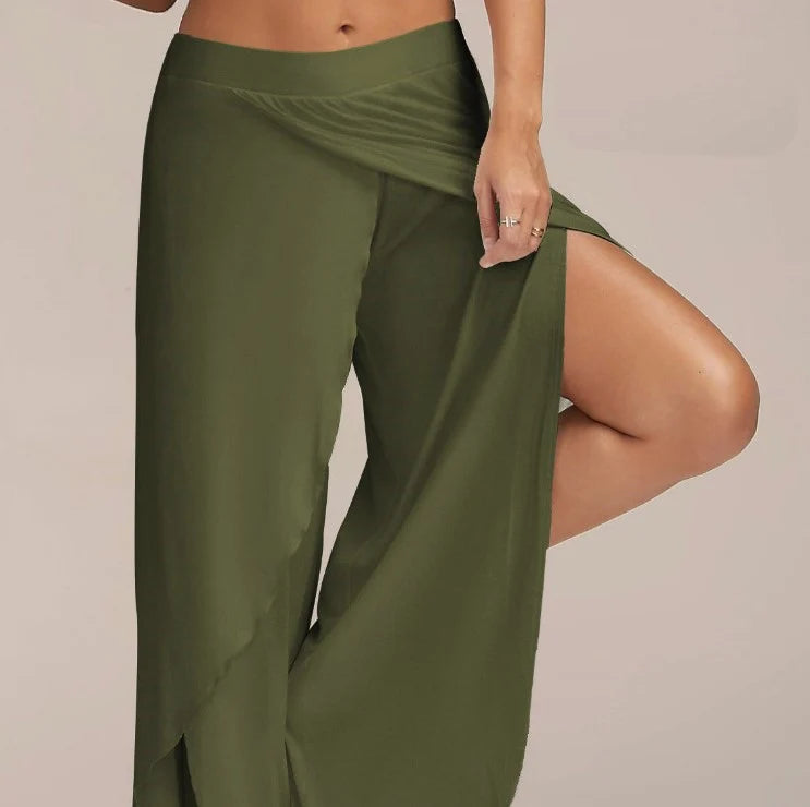 Pantalon Yoga Femme Large Fendu Blanc | MDN Store