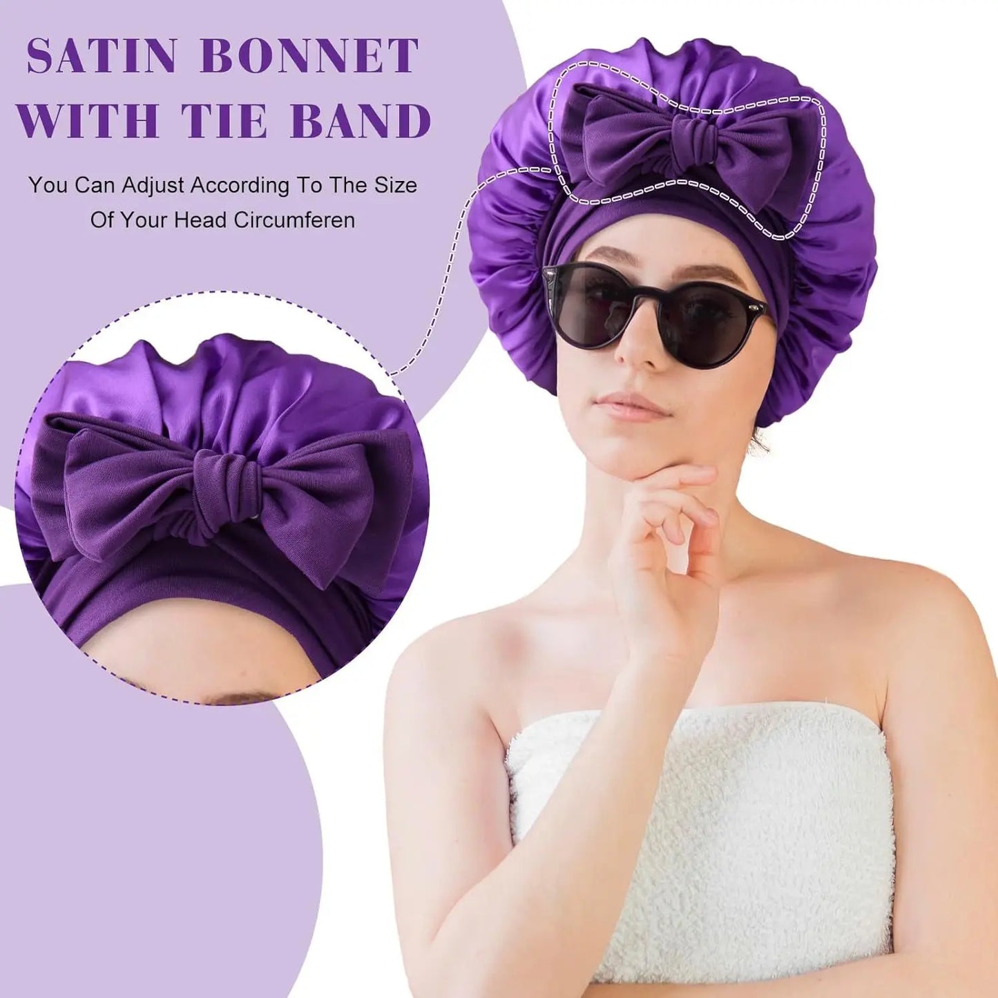 Bonnet de Nuit Satin Femme - Protection Cheveux Douche Sommeil | MDN