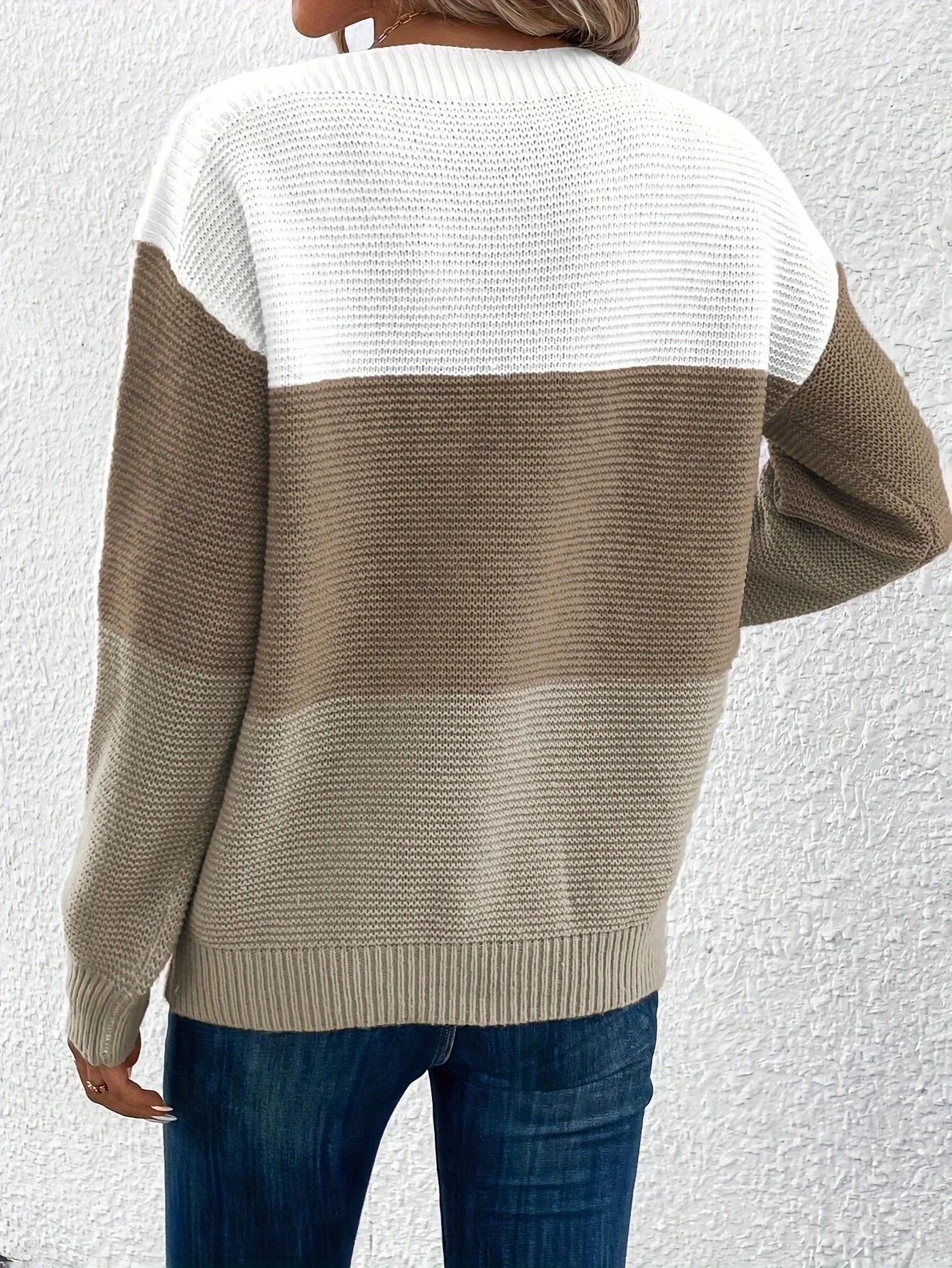 Pull Femme Ample Col Rond Tricote Epais 8 Coloris Automne Hiver | MDN Store