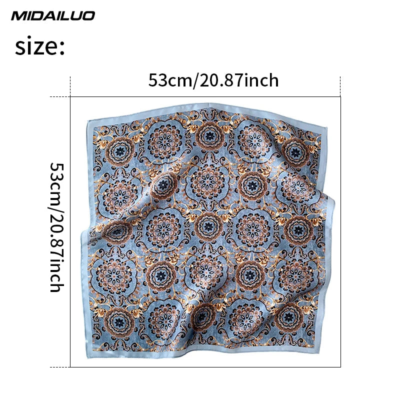 Foulard Carré Soie Mûrier 100% Bleu 53x53cm Femme | MDN Store