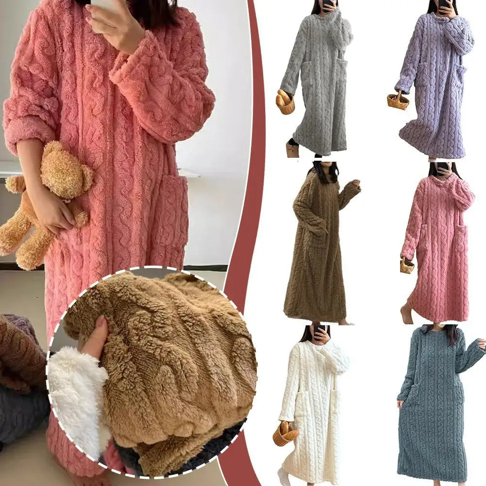 Chemise Nuit Flanelle Poches Hiver | MDN Store