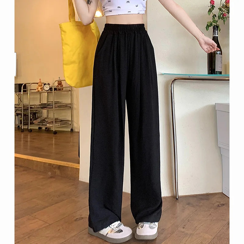 Pantalon Plissé Soie Glacée Taille Haute | MDN Store