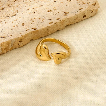 Bague Cœur Ajustable Acier Imperméable | MDN Store
