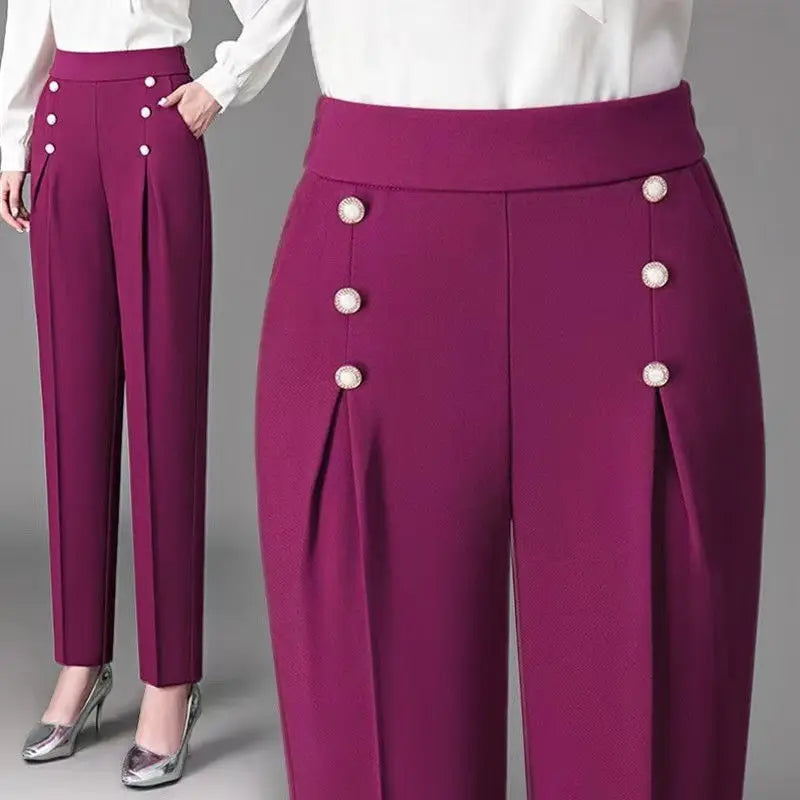 Pantalon Costume Taille Haute Kaki | MDN Store