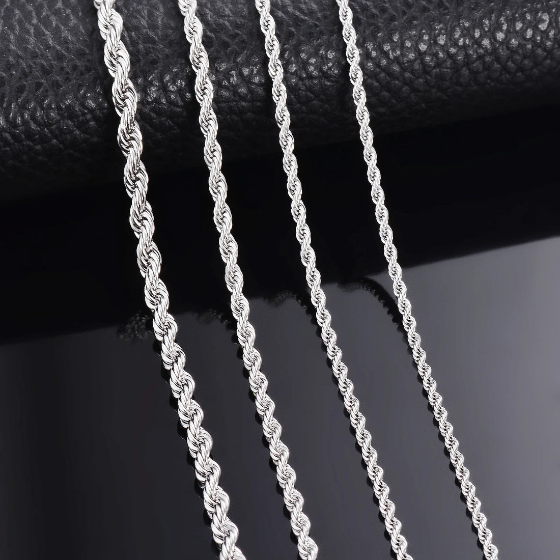 Collier Bracelet Argent 925 Chaine Corde 2mm 3mm 4mm Femme Homme | MDN Store