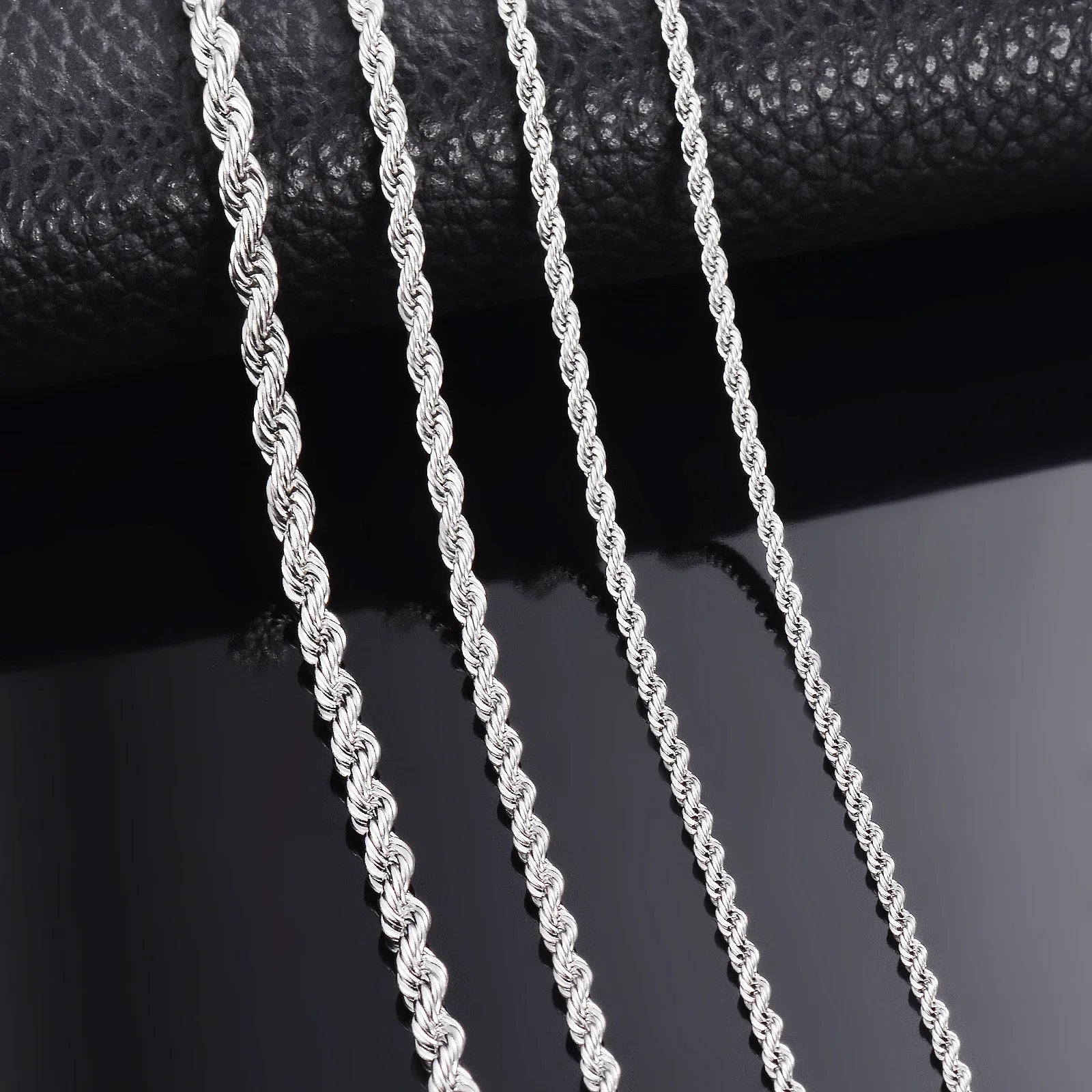 Collier Bracelet Argent 925 Chaine Corde 2mm 3mm 4mm Femme Homme | MDN Store