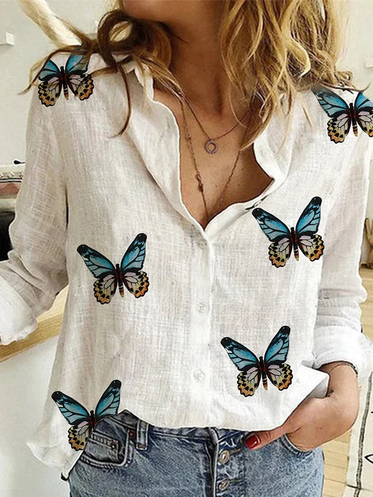 Chemise Butterfly White taille S femme - MDN Store 25