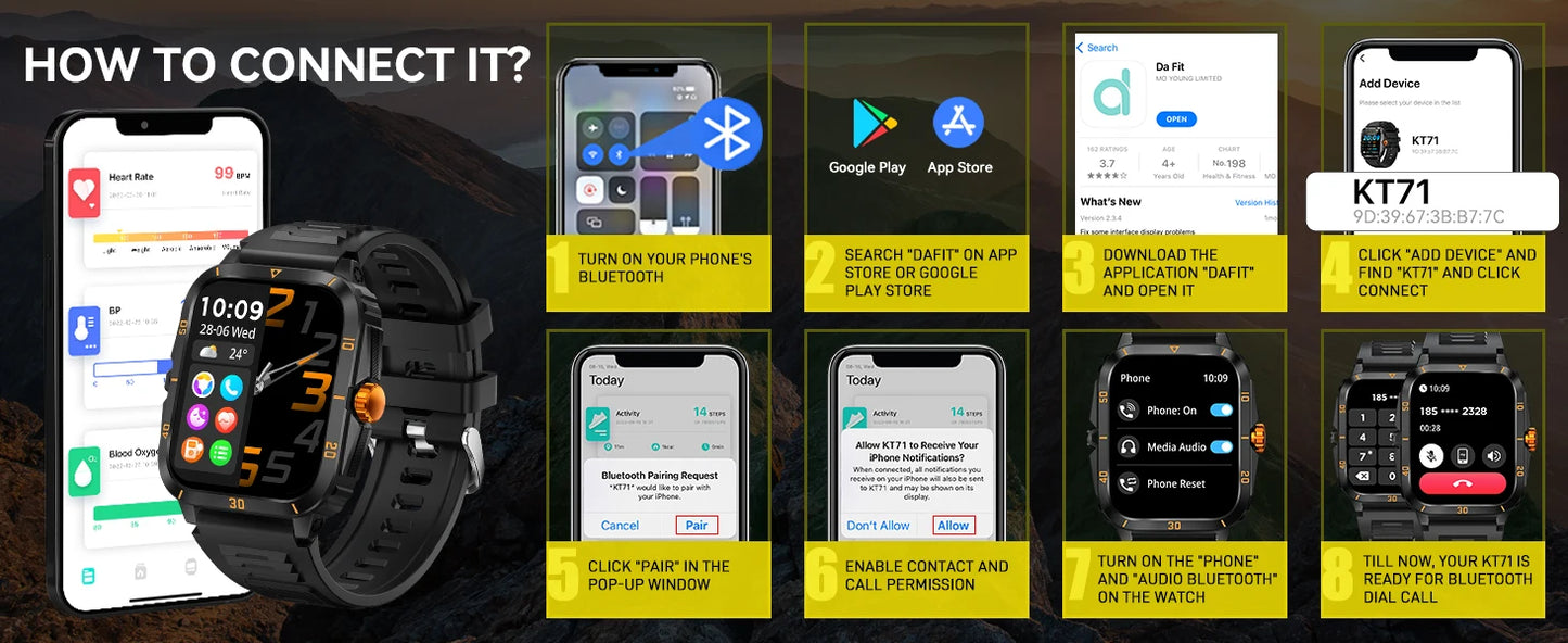 Montre Connectée Sport 1.96" Appels Bluetooth Étanche | MDN