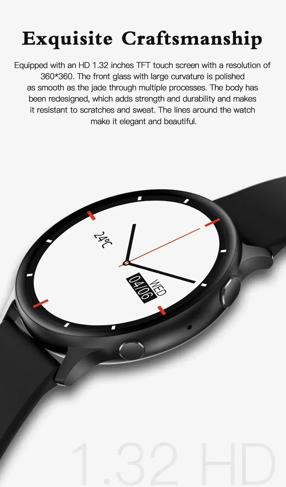 Montre Connectée Acier 1.32" Appels Bluetooth | MDN Store