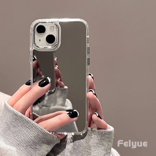 Coque iPhone Miroir Luxe Or Argent Antichoc - 16 15 14 13 12 11 | MDN