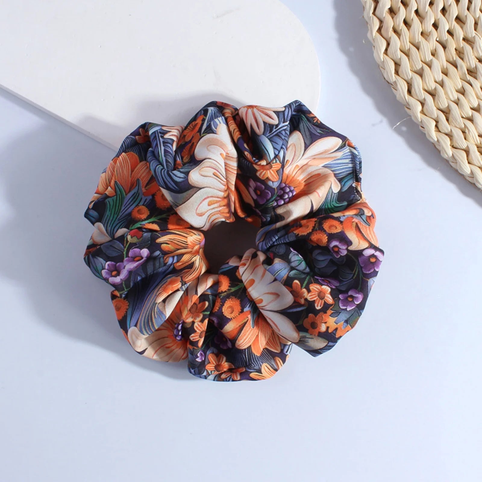 Chouchou Bohème Imprimé Floral Satin - Accessoire Cheveux Vintage | MDN Store