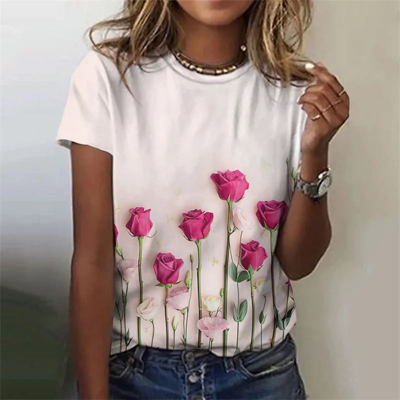 T-Chemise Roses 3D Oversize Femme | MDN Store